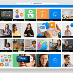 **

A dynamic collage showcasing the flexibility of a modular curriculum. In the center, a student is customizing their learning path on a digital interface, selecting from various module icons representing subjects like AI, digital marketing, and software development. Around the student, smaller images illustrate active learning methodologies: a group of students collaborating on a project, a student using VR in a science lab, and an instructor leading a design thinking workshop. The overall aesthetic is modern, bright, and tech-forward, conveying innovation and adaptability.

**