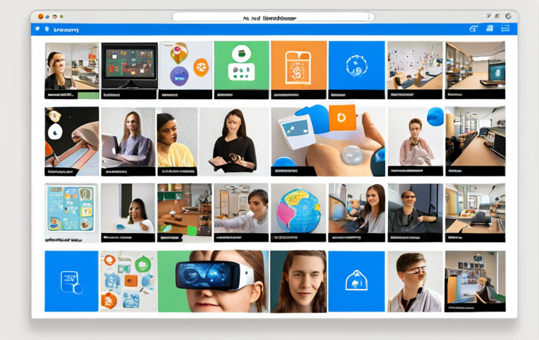 **
A dynamic collage showcasing the flexibility of a modular curriculum. In the center, a student is customizing their learning path on a digital interface, selecting from various module icons representing subjects like AI, digital marketing, and software development. Around the student, smaller images illustrate active learning methodologies: a group of students collaborating on a project, a student using VR in a science lab, and an instructor leading a design thinking workshop. The overall aesthetic is modern, bright, and tech-forward, conveying innovation and adaptability.
**