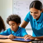 Home 23 모듈식 교육과정의 성공적인 운영 사례 - A diverse classroom scene in a modern Brazilian school, showing students of various ages and ethnic ...